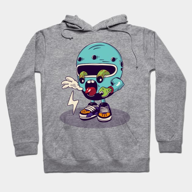 helmet character Hoodie by hendijulyandi